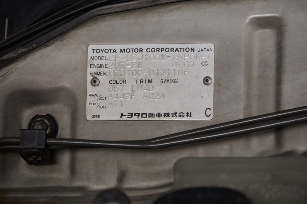 2001 Toyota Landcruiser 100’Series